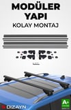 S-Dizayn Skoda Roomster S-Bar Atlas V1 Ara Atkı Tavan Taşıyıcı Barı Siyah 120 Cm 2006-2015 A+ Kalite