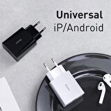 Baseus Şarj Akım Korumalı 20W Type-C Andoid Ve Apple Şarj Adaptörü Cihazı Apple 15 15 Pro Max Şarj Başlık