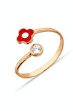 Çiçek Figürlü 925 Ayar Gümüş Rose Yüzük - Y015701