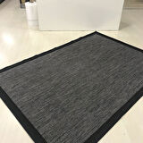 Halıcı Mustafa Jüt Sisal Halı 9714 Gri Siyah Serisi Salon Oturma Yatak Odası Halısı