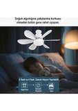 Led Ampullü Tavan Vantilatörü - Uzaktan Kumandalı 3 Renk Tonu Seçimli - Kademe Ve Zaman Ayarlı - E27 Duylu
