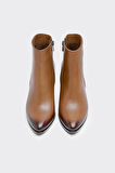 Hakiki Deri Topuklu Kadın Klasik Bot