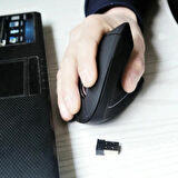 Monozone  Yeni Nesil Kablosuz Ergonomik Dikey Mouse 800/1200/1600 Dpı PC Gamer Usb Bilek Destekli Vertical Gamer Fare
