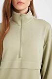 DeFacto Yarım Fermuarlı Dik Yaka Basic Düz Sweatshirt Tunik D1615AX24AUGN497