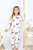 Kız Çocuk Interlok Kumaş Orta Kalınlıkta Pamuklu Pijama Takımı