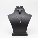 Oval Çift Taş Kolye Silver