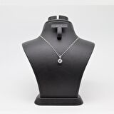 Yuvarlak Minimal Zirkon Taşlı Kolye Silver
