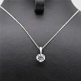 Yuvarlak Minimal Zirkon Taşlı Kolye Silver