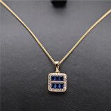 Alexandrite Baguette Kare Kolye Gold