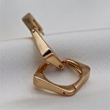 Kare Kesim Köşe Oval Küpe Gold