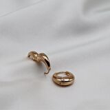 Oval Eğimli Kesim Küpe Gold