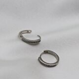 Minimal Baget Dizilim Taşlı Küpe Silver