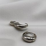 Oval Eğimli Kesim Küpe Silver