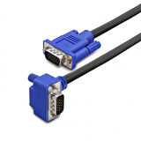 Vga 90 derece kablo 15 pin vga düz ve 90 derce L tipi görüntü kablosu 1.5m