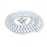Spiral kablo toplayıcı kablo düzenleyici Çapı 20mm beyaz 1.5m