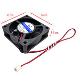 12v 2 pinli fan 6cmx6cmx2cm 6cm 12V soğutucu fan