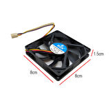 8cm 12v 3 pinli fan 8cmx8cmx1.5cm 12v 8cm fan