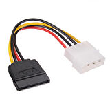 4 pin ıde molex erkek power to Sata 15 pin dişi power çevirici kablo 30 cm