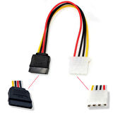 Molex 4 pin dişi power to Sata 15 pin dişi power çevirici kablo 30 cm