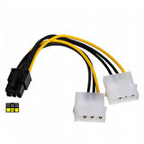 2 x Molex PCI-E güç Kablosu to 6Pin grafik ekran kartı dönüştürücü kablosu 30cm