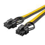 CPU 8Pin to Graphics Video Kartı Çift PCI-E Güç Kaynağı Kablosu 30cm
