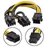 6 pin PSU to 2x8 (6+2) Pin Ekran Kartı Güç Çevirici Kablo 30cm