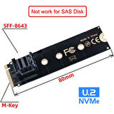 M.2 NVMe - SFF-8643 Adaptörü, SSD Bağlantısı İçin U2 SFF-8639'u Çevirici