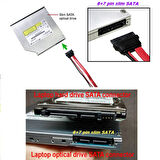 mini sata Slimline SATA 6+7 13 pin to sata 4 pin molex power kablo 50cm