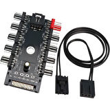 4-3 Pinli Fan Çoklayıcı HUB PWM Fan Kontrolcüsü 10 Port 12V PC Fan çoklayıcı