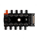 4-3 Pinli Fan Çoklayıcı HUB PWM Fan Kontrolcüsü 10 Port 12V PC Fan çoklayıcı