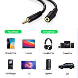 3.5mm stereo dişi erkek aux kulaklık uzatma kablosu 15m