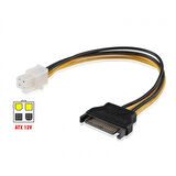 ATX 4 pin 12V power to sata 15 pin erkek power kablo 30cm