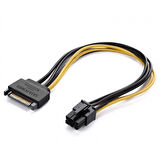 6 pin PCI-E dişi to 15 pin sata erkek power güç kablosu 30 cm