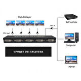 DVI 4 port splitter 1 giriş 4 çıkış dvı çoklayıcı splitter