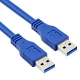 Usb 3.0 erkek E-E şarj ve data kablosu mavi 2m