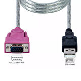 USB 2.0 to RS232 Seri com Port  USB DB9 Pin Erkek Dönüştürücü Kablo 1.30m