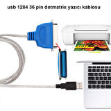 USB to 1284 dotmatrix Yazıcı Kablosu Standart Cn36 pin Paralel Port Kablosu