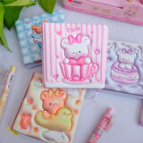 Kawaii  Ayıcık Yumuşak Kapaklı Pofidik Defter Hatıra Defteri 1 adet