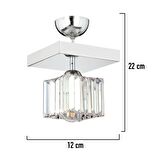 RİVİA KROM KAPLAMA PLAFONYER TAŞLI SALON AVİZE