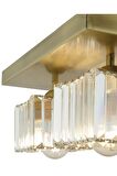 Rivia 4 Lü Eskitme Plafonyer Kristalli Taşlı Modern Tasarım Kristal Salon Avize
