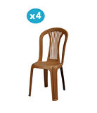 Omnipazar MT-GF187 Agosto Plastik Bahçe Balkon Sandalye 4'lü Set 