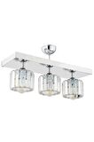 Sabrina 3 Lü Sıralı Krom Kaplama Plafonyer Kristalli Taşlı Modern Tasarım Kristal Salon Avize