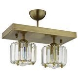 Sabrina 2 Li Eskitme Plafonyer Kristalli Taşlı Modern Tasarım Kristal Salon Avize