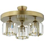 Sabrina 3 Lü Yuvarlak Eskitme Plafonyer Kristalli Taşlı Modern Tasarım Kristal Salon Avize