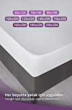 Vavey %100 Garantili Pamuklu Fitted 140 x 200 Su Geçirmez Alez Beyaz