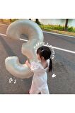 Krem 3 Yaş Rakam Balon Soft Kahve Renkler Zürafa Set  Kraft Happy Birthday Banner Parti Seti