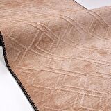Bej Kadife Dokuma Şönil Kilim