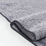 Koyu Gri Kadife Dokuma Şönil Kilim
