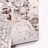 Bordo Gri Modern Makine Halısı