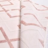 Pudra Geometrik Desen Modern Salon Halısı